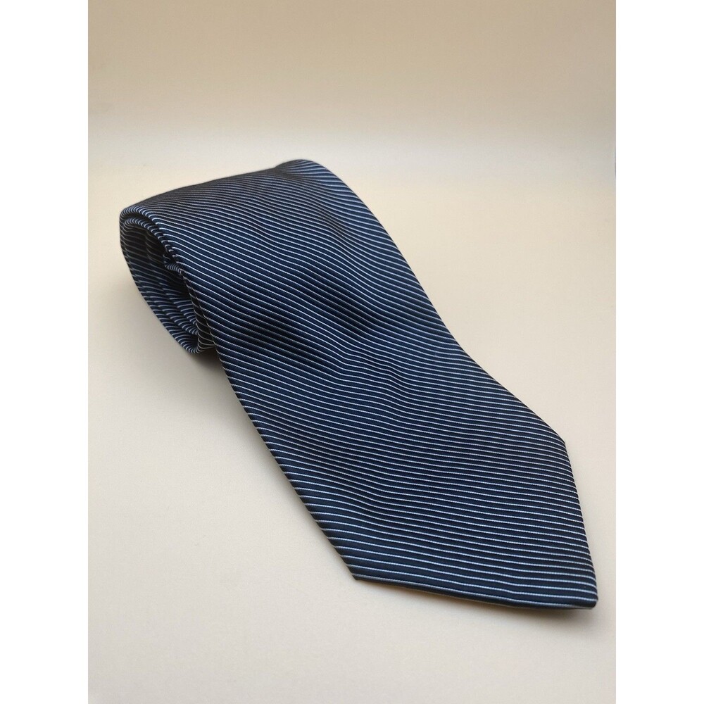 Fumagalli's 100% Silk Striped Tie Handmade in Spain Black & White Necktie